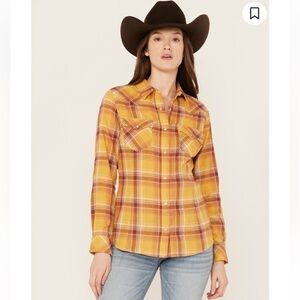 Wrangler Yellow and Red Plaid Shacket